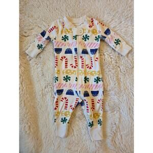 Hanna Andersson Christmas Stocking Sweets 100% Organic Cotton Zip Sleeper 0-3m
